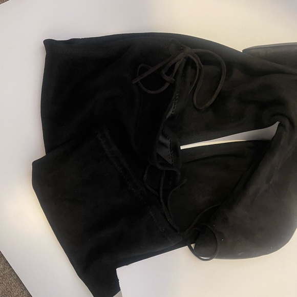 JOY IN LOVE Women's Microsuede Over The Knee High Heel Boots black boots - Picture 7 of 12